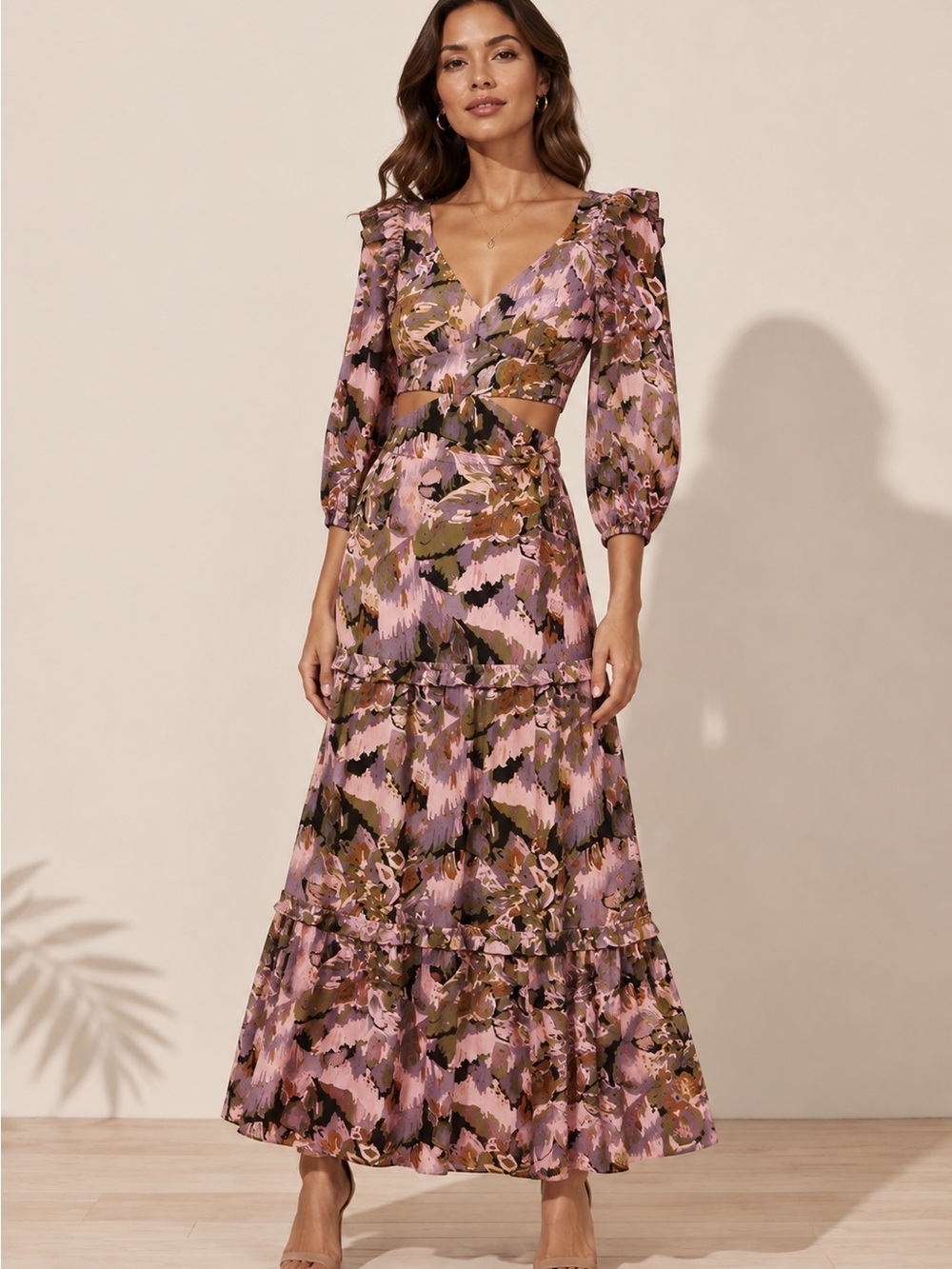 Cleobella Paris Cut-Out Midi Dress | Tapestry Print | Size Small